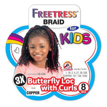 Load image into Gallery viewer, FreeTress Crochet Braids 3X Kids Butterfly Loc With Curls 8"