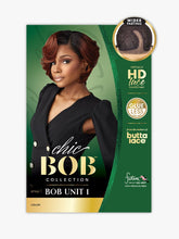 Load image into Gallery viewer, Sensationnel Butta Chic Bob Glueless HD Lace Front Wig Bob Unit 1 - lightly curled tapered bob in Flamboyage Auburn