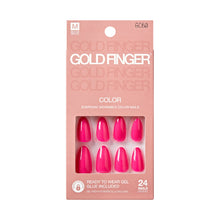 Load image into Gallery viewer, Gold Finger Solid Color Press-On Nails Gala GC60 - 24pc bold color nail kit with gel glue