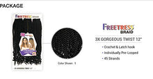 Load image into Gallery viewer, Freetress Synthetic Pre Looped Crochet Braid - 3X Gorgeous Twist 12"