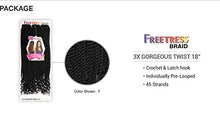 Load image into Gallery viewer, Freetress Synthetic Pre Looped Crochet Braid - 3X Gorgeous Twist 18"