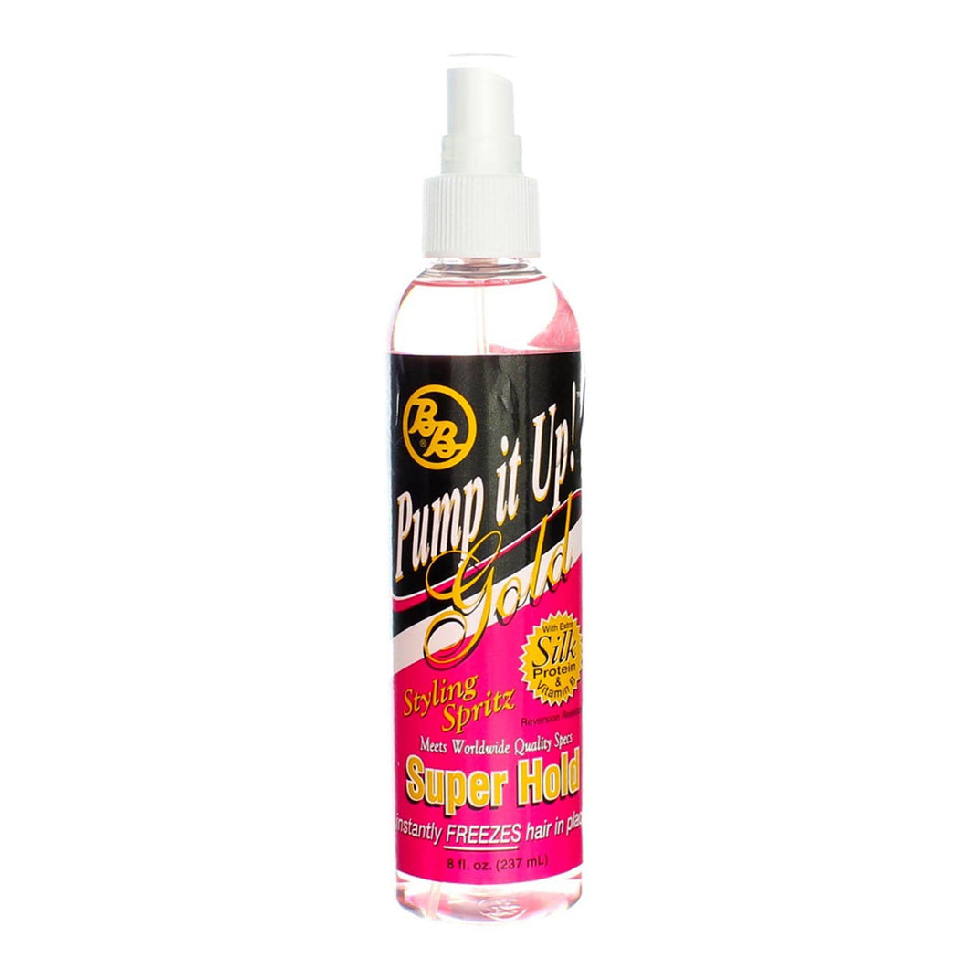 Bronner Brothers Pump It Up Spritz Gold Super Hold, 8 oz 