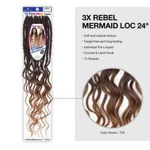 Load image into Gallery viewer, Shake N Go FreeTress Crochet Braids 3X Rebel Boho Mermaid Loc 24&quot;
