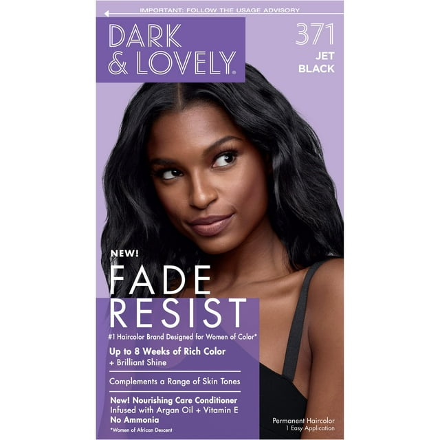 SoftSheen-Carson Dark and Lovely Fade Resist Rich Conditioning Hair Color, Permanent Hair Color - [371] Jet Black