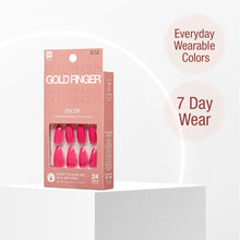 Load image into Gallery viewer, Gold Finger Solid Color Press-On Nails Gala GC60 - 24pc bold color nail kit with gel glue
