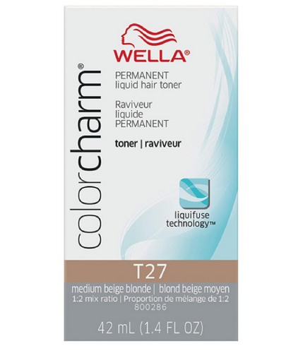 Wella Color Charm Permanent Liquid Toner T27 Medium Beige Blonde 1.4 oz