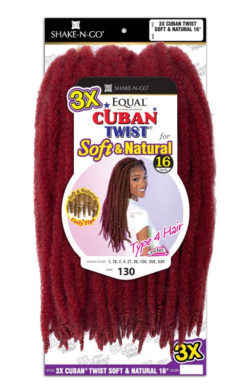 Shake-N-GoEqual Crochet Braids 3X Cuban Twist Soft N Natural 16