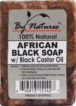 By Natures African Black Soap with Black Castor Oil 7oz