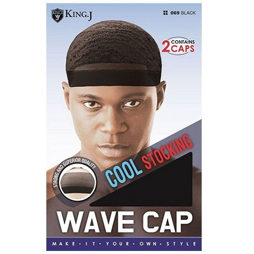 King J Spandex Wave Cap Black #069