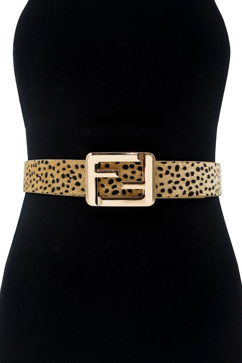 Fuzzy Cheetah Print Belt  IW3892CH