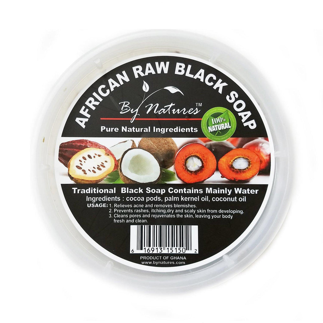 By Natures African Raw Black Soap Tub Original 8oz