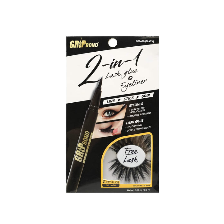 Ebin New York Grip Bond 2-in-1 Eyeliner Glue - BLACK
