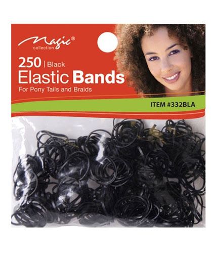 Magic Collection #332Bla 250Pc Elastic Bands Black