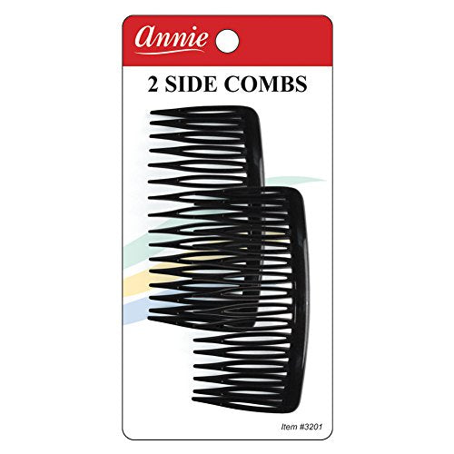 Side Combs L 2Ct Black Annie 3201