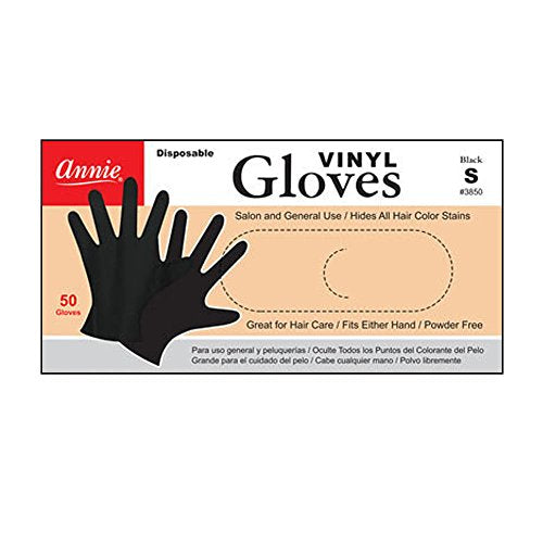 Vinyl Gloves S 50Ct Black Annie 3850