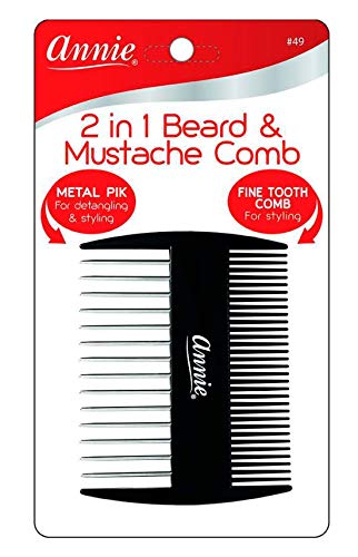 2 in 1 Beard & Mustache Comb Black Annie 49