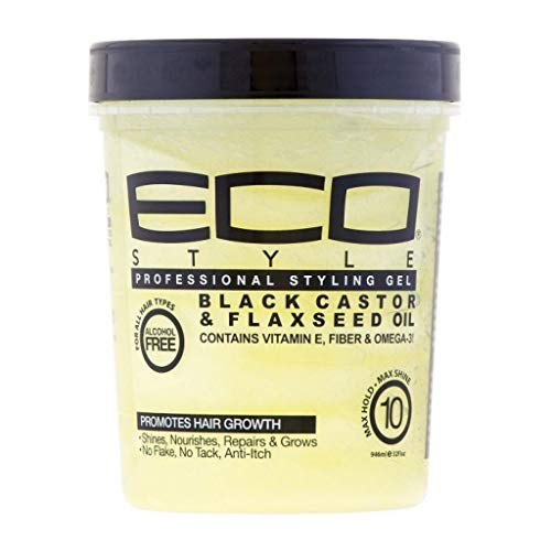 Eco Styling Gel Black Castor Flax Seed Oil 32oz