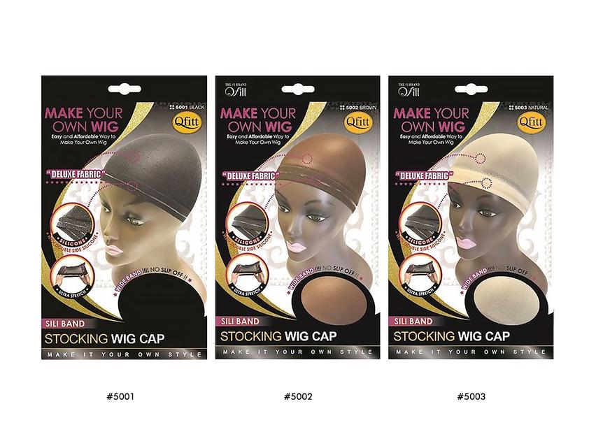 Sili Band Stocking Wig Cap : Black Qfitt5001