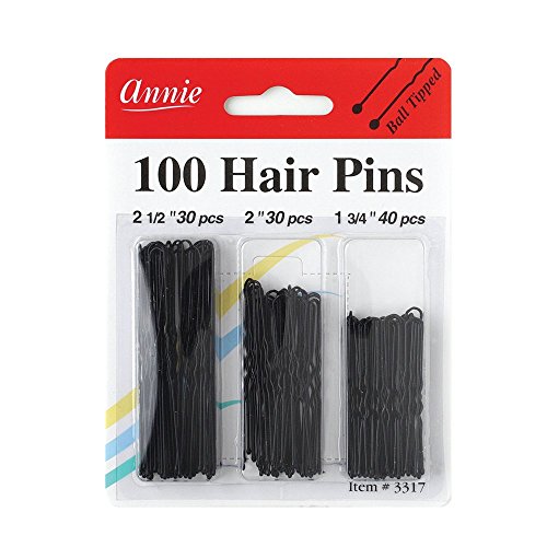 Hair Pins 2 1/2In And 2In And 1 3/4In 100Ct Black Annie 3317