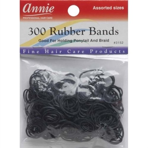 Rubber Bands Asst Size 300Ct Black Annie 3152