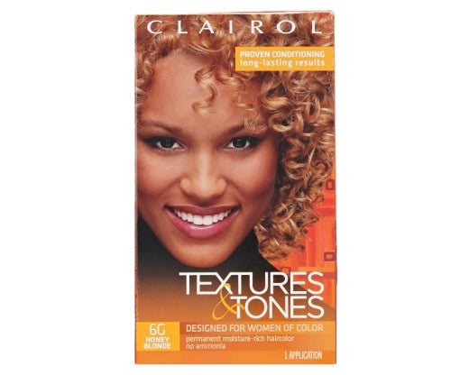 Clairol Textures & Tones Permanent Creme Hair Color #6G Honey Blonde Kit