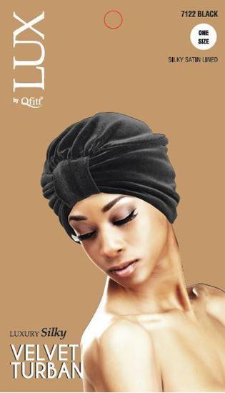 Velvet Turban (6Pc): Black Qfitt7122