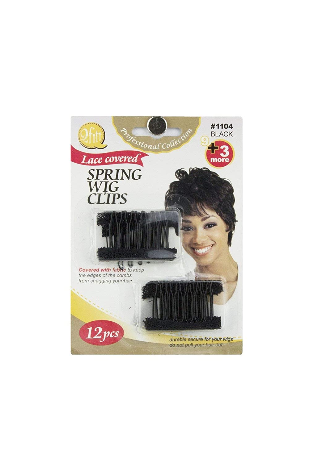 Spring Wig Clip W/ Lace (3Pcs Blister) W1102