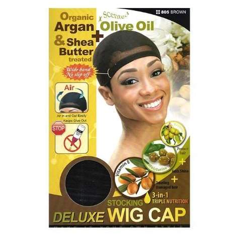 Stocking Wig Cap (Dlx) : Brown Qfitt805