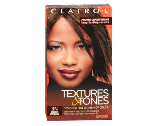 Clairol Textures & Tones Permanent Creme Hair Color #3N Cocoa Brown Kit (12/Cs)