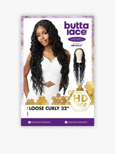 Load image into Gallery viewer, Sensationnel Human Hair Blend HD Lace Front Wig Butta Lace Loose Curly 32&quot;
