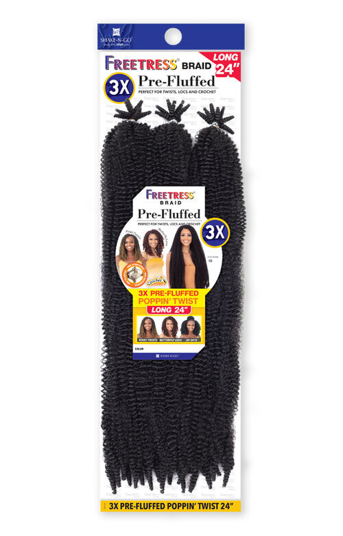 Freetress Braids 3X Pre-Fluffed Poppin' Twist 24