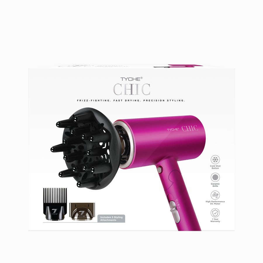 TYCHE CHIC HAIR DRYER w/Diffuser (PINK)