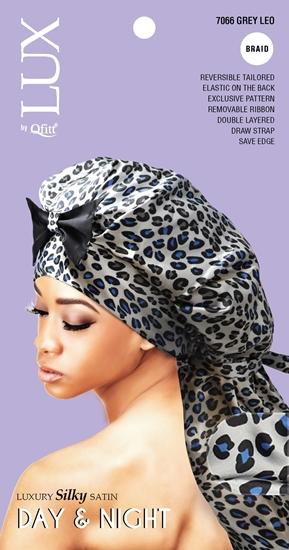 Silk Day & Night Cap (Braid) (6Pc): Leopard Qfitt7066