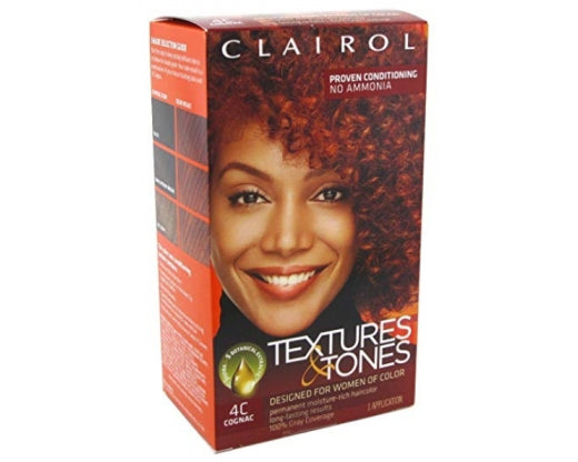 Clairol Textures & Tones Permanent Creme Hair Color #4C Cognac Kit (12/Cs)