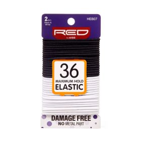 KISS RED Elastic Band 36/ct 2mm B & W HEB07