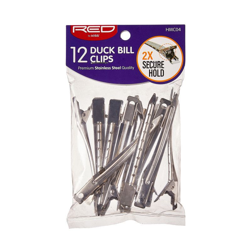 Kiss Red Beauty Duck Bill Clips 12ct HMC04