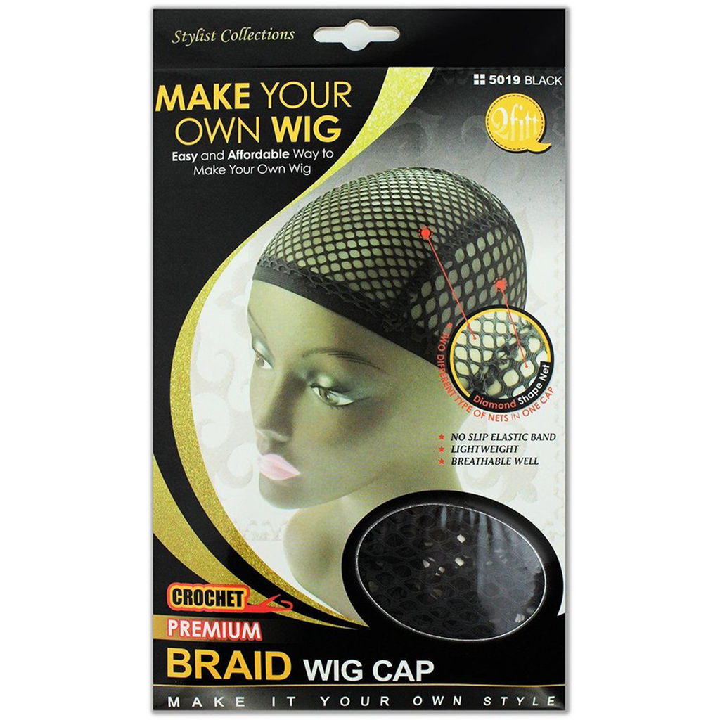 Crochet Wig Cap : Black Qfitt5019