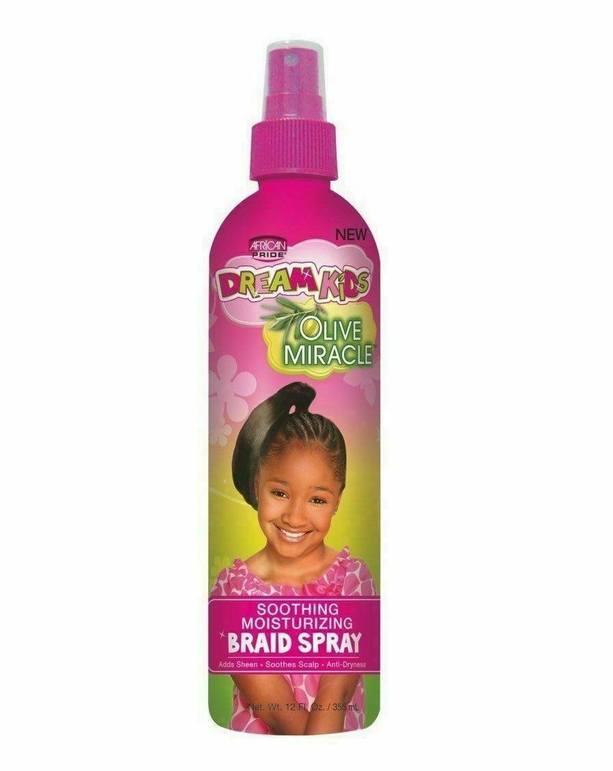 African Pride Dream Kids Olive Miracle Soothing Moisturizing Braid Spray 12 oz