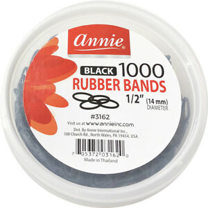 Rubber Bands 1000Ct Black Annie 3162