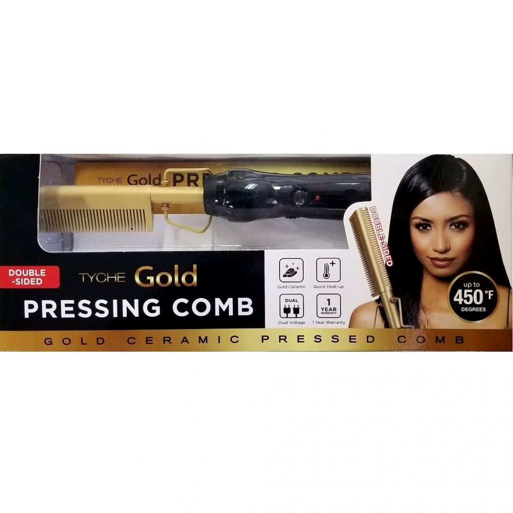 Nicka K Tyche Gold Pressing Comb Double-Sided HZPC03