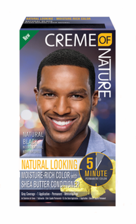 Creme Of Nature Mens Liq H/C#3 Jet Blk New Kit