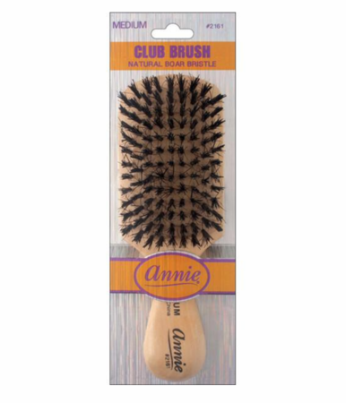 Medium Club Brush Light Brown 50% Nylon/50% Boar Bristle Annie 2161